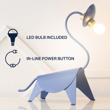 Bradley 16" Modern Industrial Iron Brachiosaurus LED Kids' Lamp - JONATHAN Y
